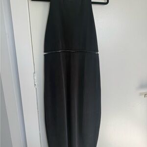 Kara Black Halter Midi Sheath Dress for Cocktail